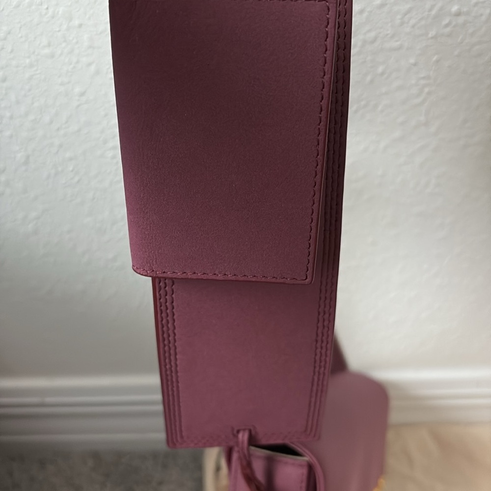 Jacquemus Le Carinu Burgundy Flap Leather Shoulder Bag - Picture 11 of 16